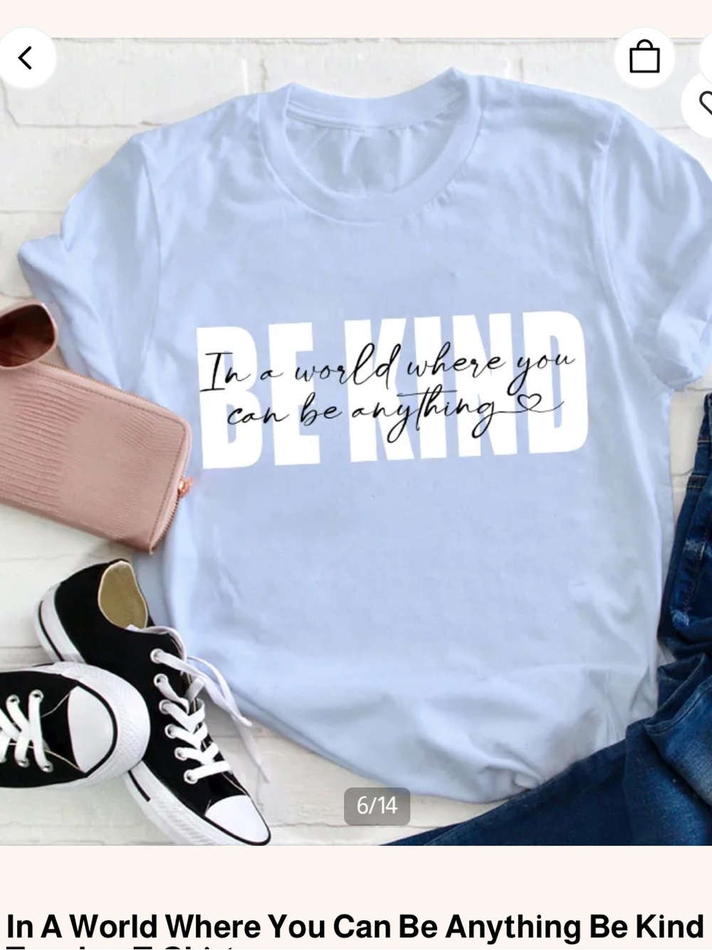 Be Kind Inspirational Unisex Tee - Light Blue